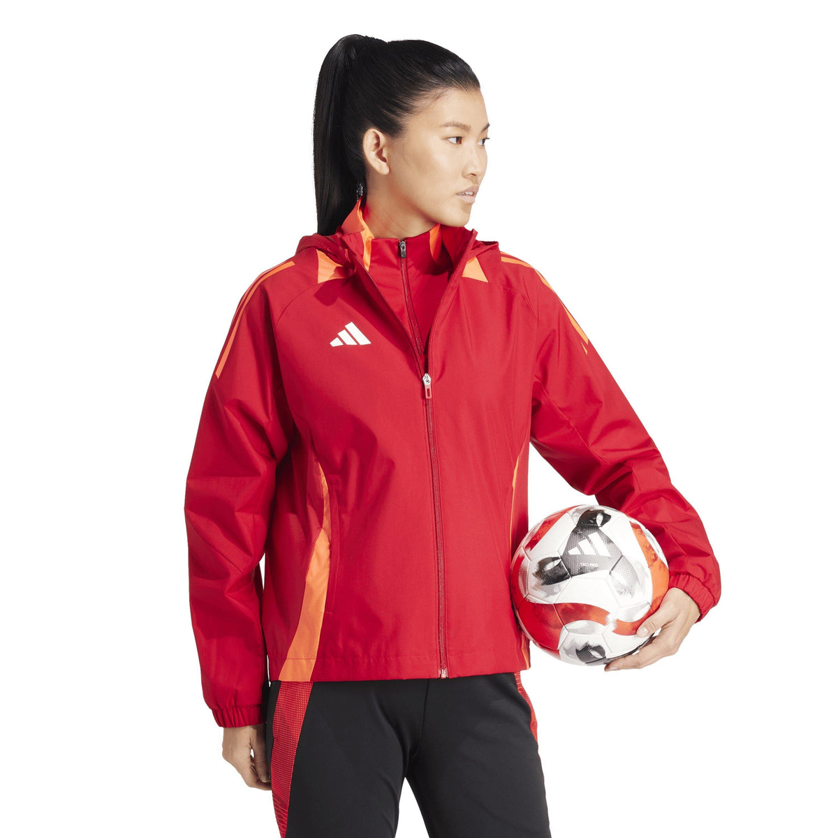 adidas Rain Anorak – kurtka damska, kolor czerwony – zdjęcie 5
