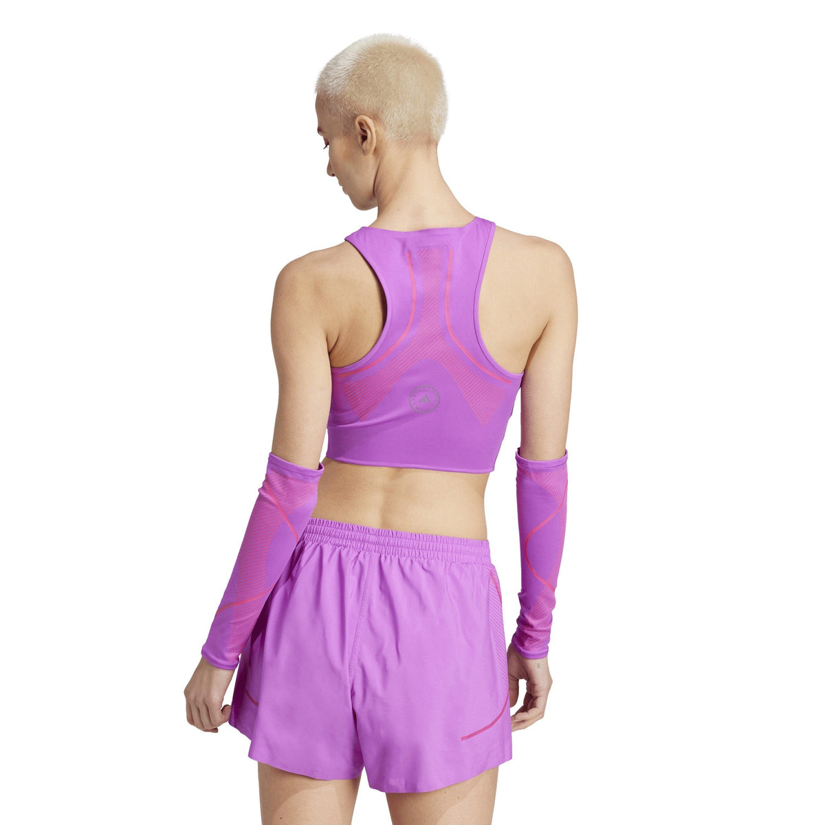 adidas Short Sleeve Crop Top – t-shirt damski, kolor fioletowy – zdjęcie 3