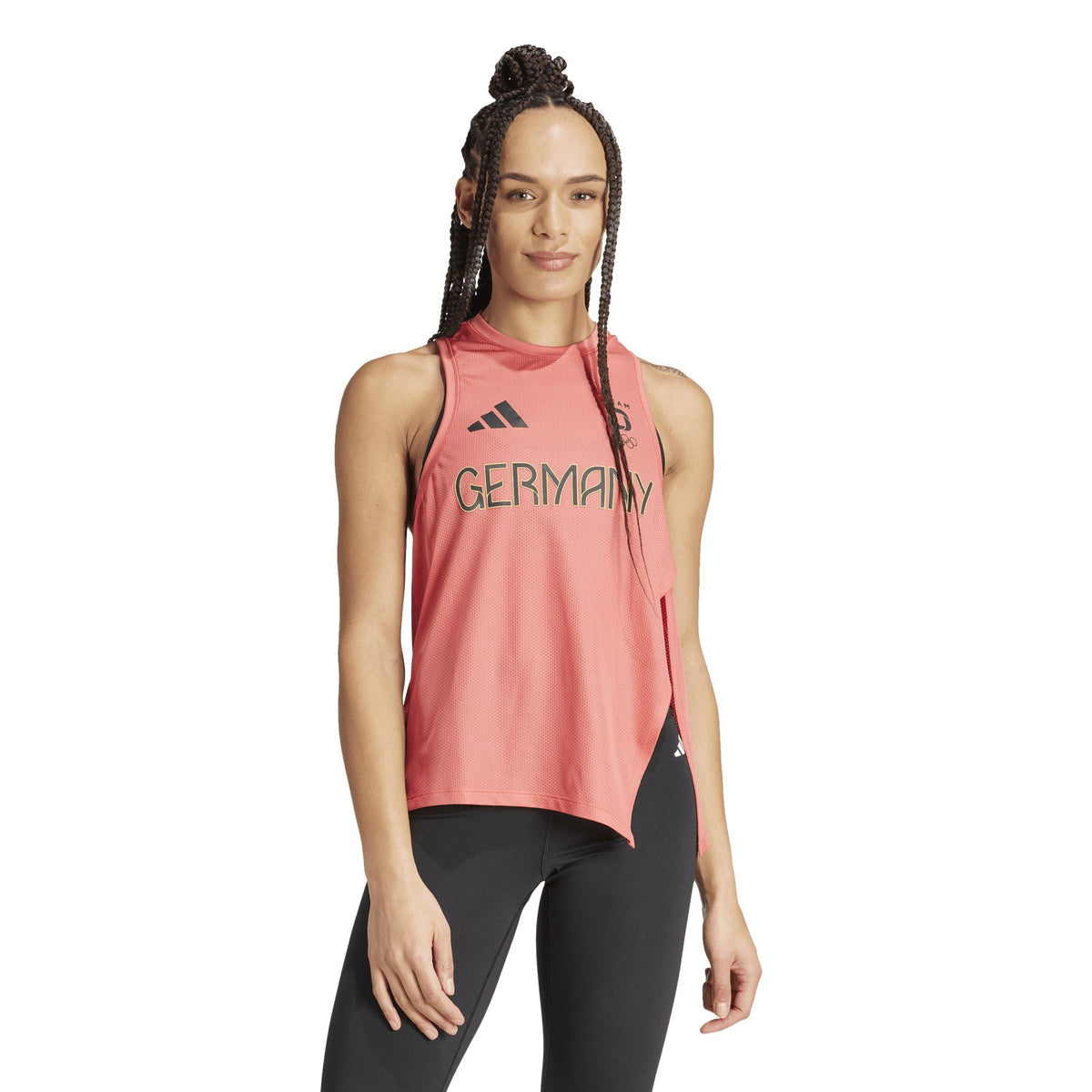 adidas Short Sleeve Performance Gym Top – koszulka treningowa damska, kolor czerwony – zdjęcie 2
