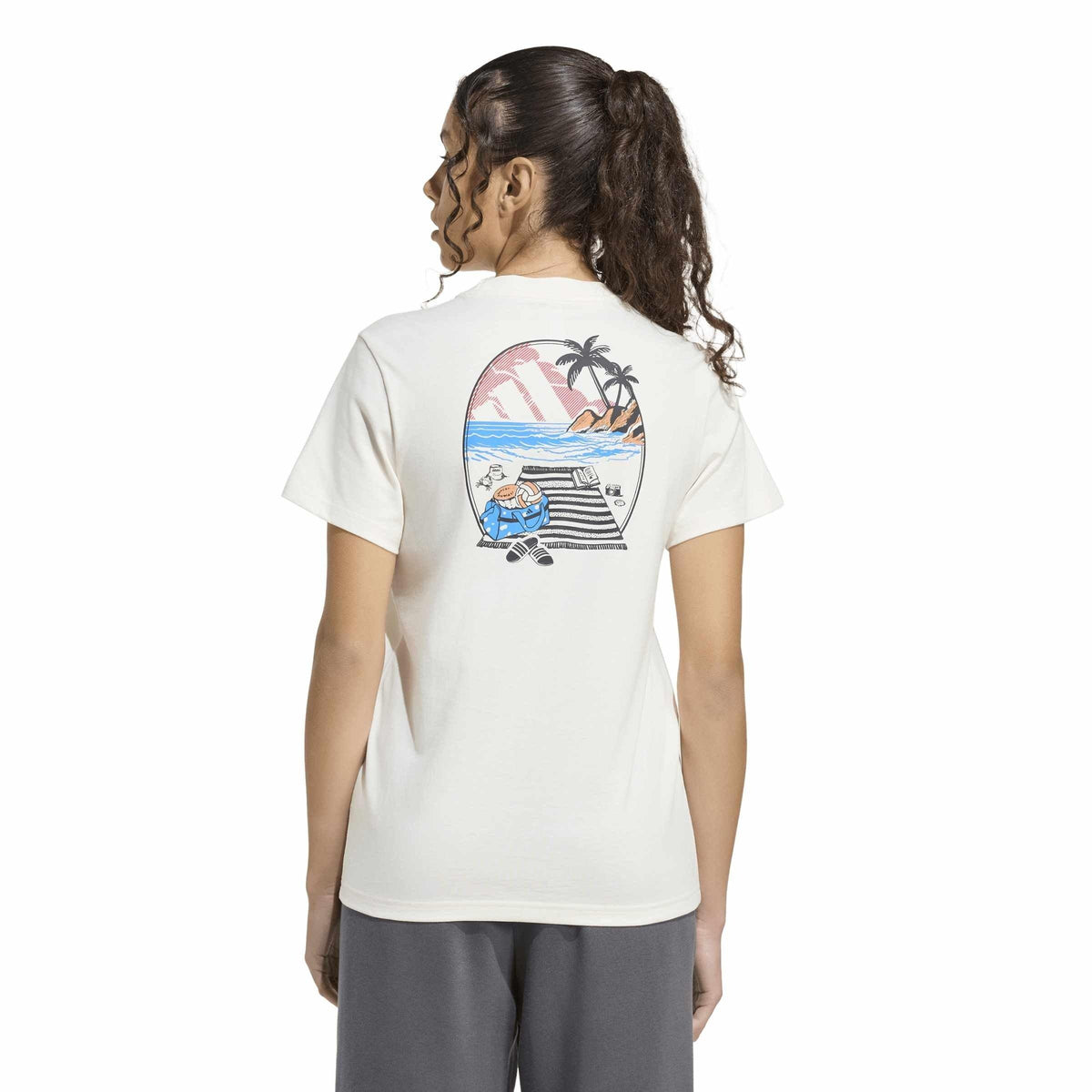 adidas Slide T-Shirt – klapki damskie, kolor biały – zdjęcie 3