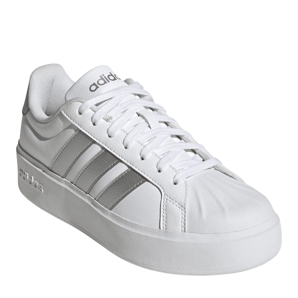 adidas Streetalk Bold Trainers – sneakersy damskie, kolor biały, srebrny – zdjęcie 3