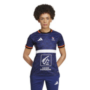 adidas Team F Hb Jsy W Gym Top – koszulka treningowa damska, kolor niebieski – zdjęcie 2