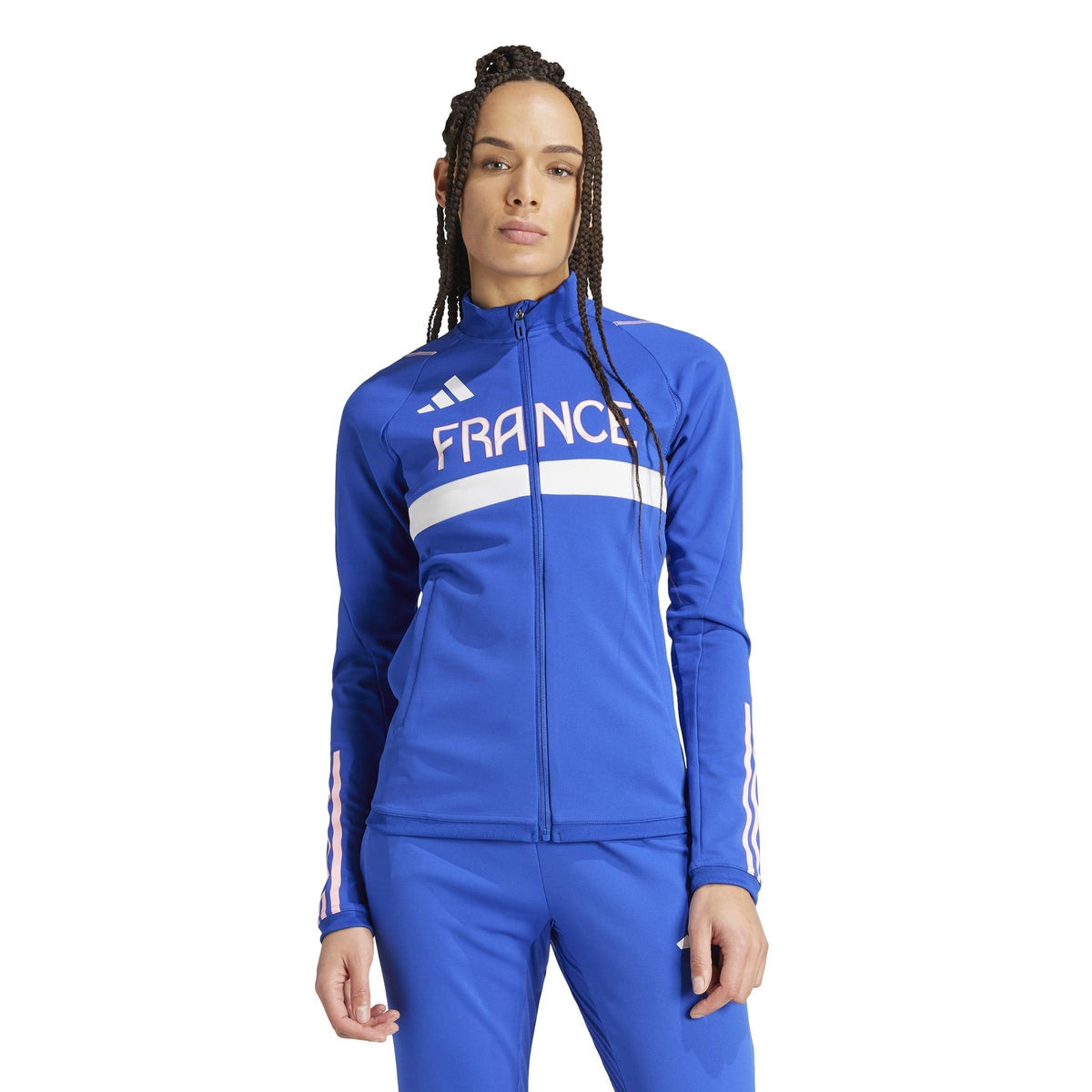 adidas Team France AEROREADY Slim Fit Performance Training Jacket – kurtka damska, kolor niebieski – zdjęcie 2