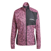 adidas Terrex Trail Water-Resistant Long Sleeve Performance Running Jacket – kurtka damska, kolor różowy, czarny