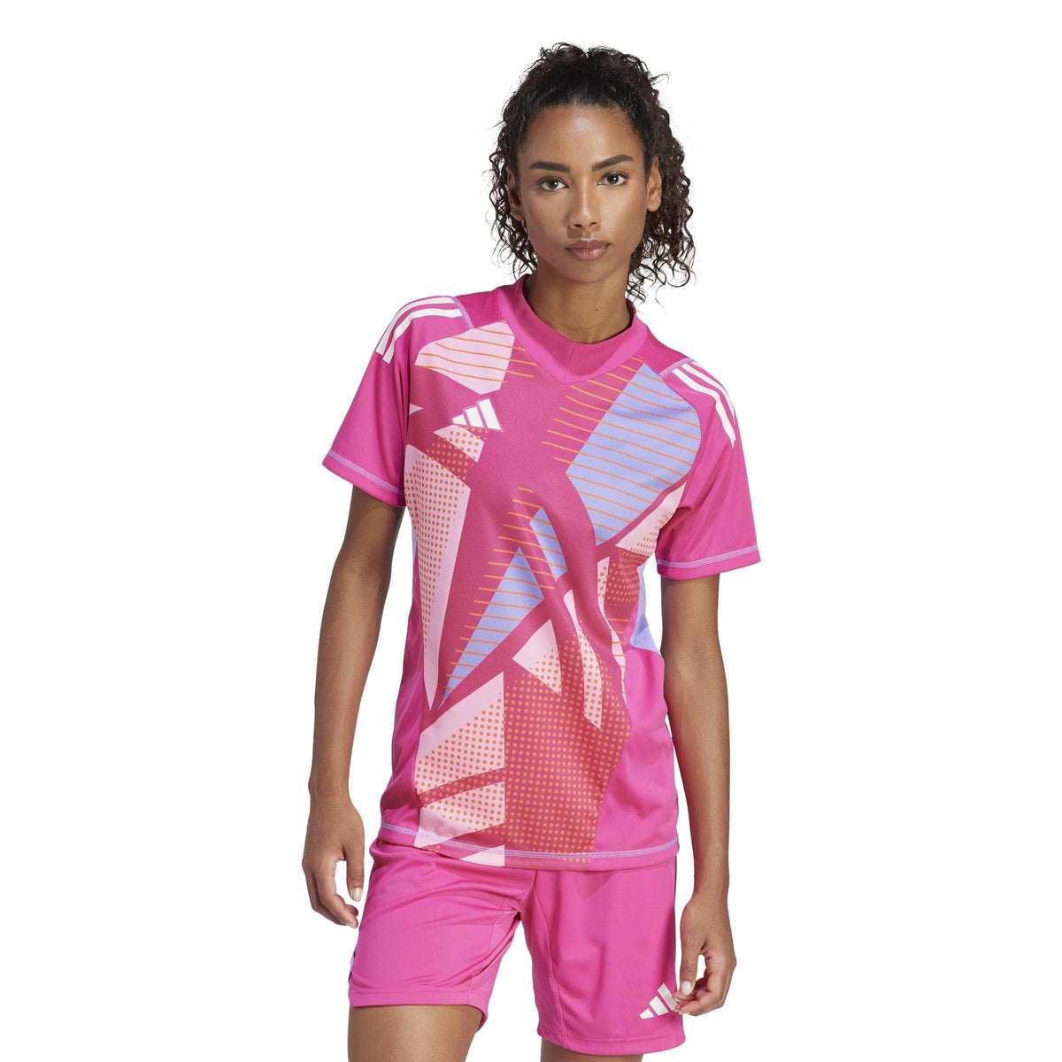 adidas Tiro 24 Pro Short Sleeve Goalkeeper Jersey – koszulka piłkarska damska, kolor różowy – zdjęcie 3