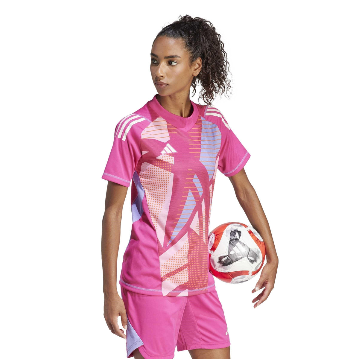 adidas Tiro 24 Pro Short Sleeve Goalkeeper Jersey – koszulka piłkarska damska, kolor różowy – zdjęcie 5