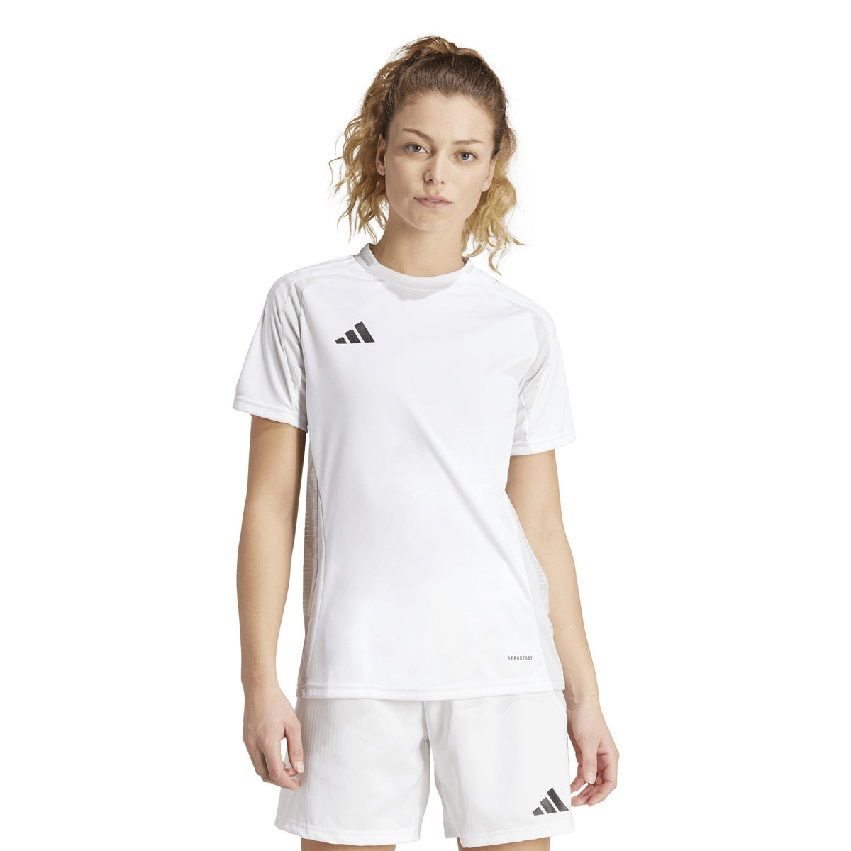 adidas Tiro24 Short Sleeve Performance T-Shirt – koszulka piłkarska damska, kolor biały – zdjęcie 3