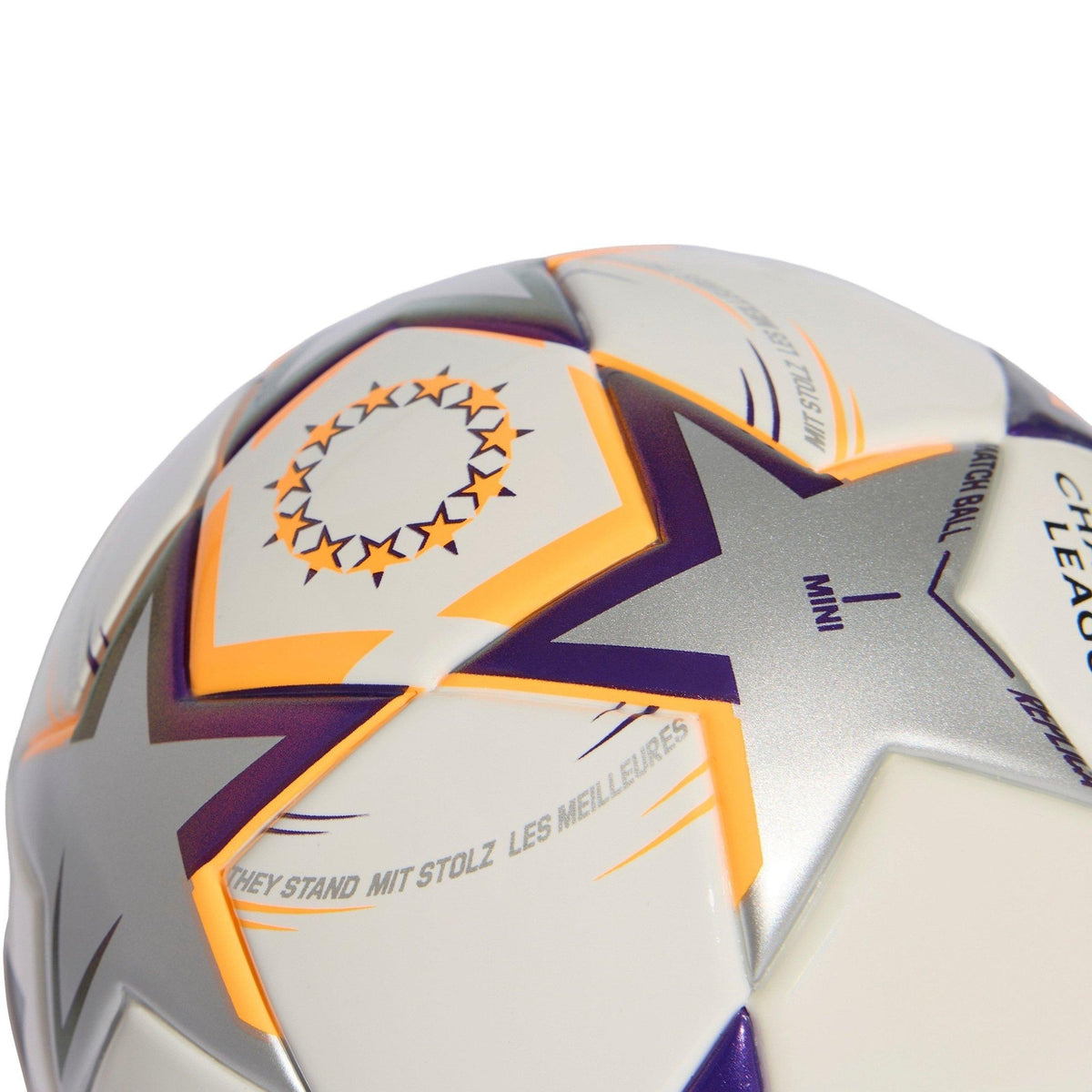 adidas UEFA Champions League 26/27 Mini Ball – piłka sportowa, kolor biały, pomarańczowy – zdjęcie 4