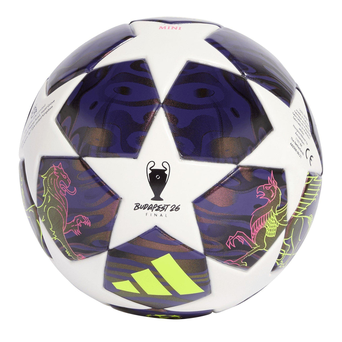 adidas UEFA Champions League Mini Football 2025 2026 – piłka sportowa, kolor fioletowy, biały – zdjęcie 2
