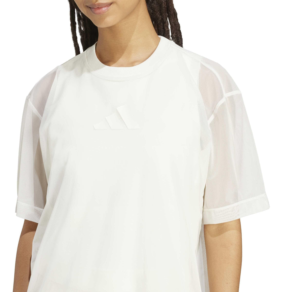 adidas W All Szn Sh Ld99 – t-shirt damski, kolor biały – zdjęcie 4